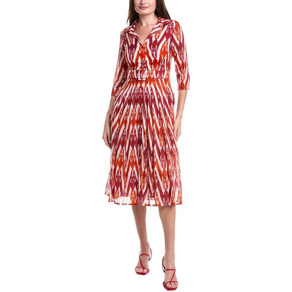 Samantha Sung WomensAudrey Shirtdress, Orange